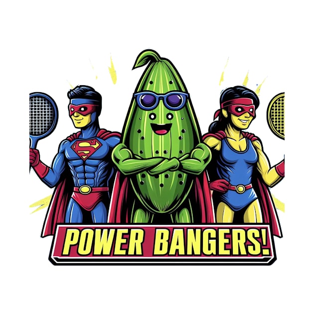 Pickleball POWER BANGERS Superheroes Mixed Doubles by Battlefoxx Living Earth