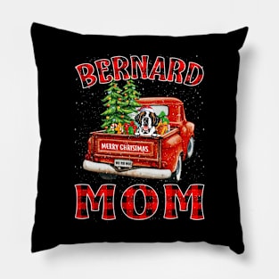 Christmas Bernard Mom Santa Hat Truck Tree Plaid Dog Mom Christmas Pillow