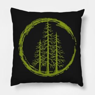 Pacific Northwest Evergreen Trees watercolor design. Pillow