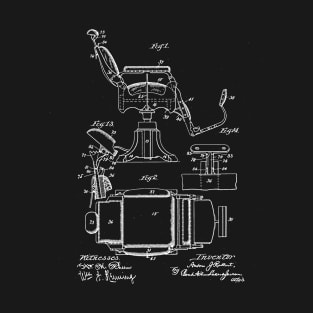 Barber's Chair Vintage Patent Drawing T-Shirt