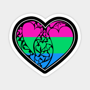 Polysexual Flag LGBT+ Heart Magnet