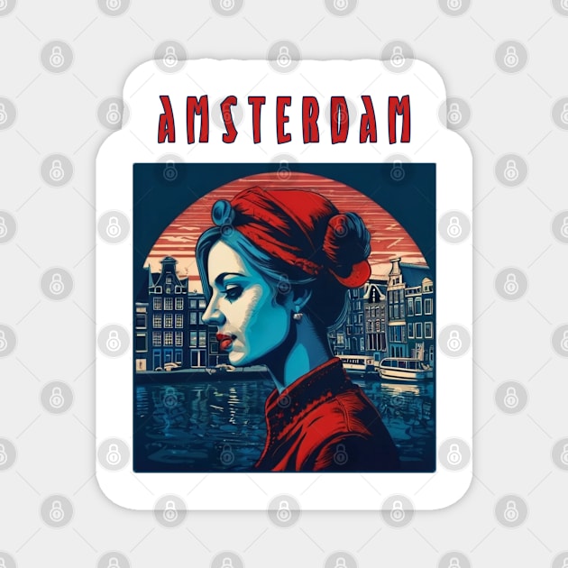 amsterdam netherlands skynight Magnet by Moulezitouna