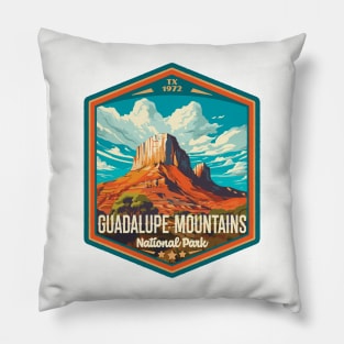 Guadalupe Mountains National Park Vintage WPA Style National Parks Art Pillow