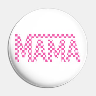 Checkered mama retro design Pin
