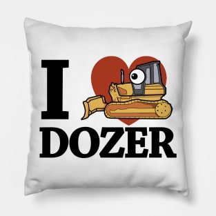 I Love Dozer Kawaii Pillow