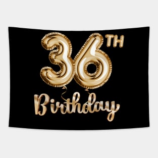 36th Birthday Gifts - Party Balloons Gold Tapestry