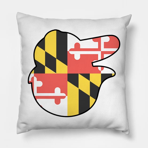 Maryland Flag Bird Pillow by CanossaGraphics