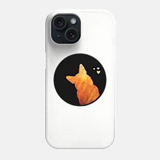 German Shepherd Love - Fiery Orange Silhouette Phone Case