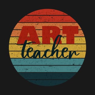 Favorite Art Teacher Rainbow Retro Grunge T-Shirt