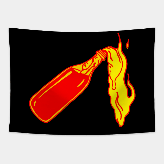 Molotov Cocktail RED YELLOW Tapestry by CharlieCreator