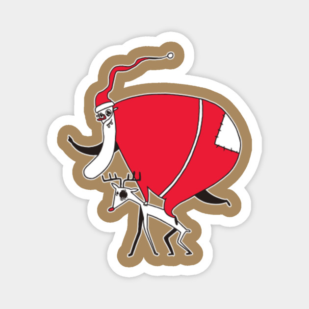 SantaRidingDeer Rentier Lustig - Christmas - Magnet | TeePublic