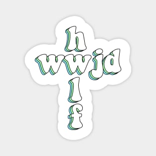 hwlf x wwjd cross Magnet