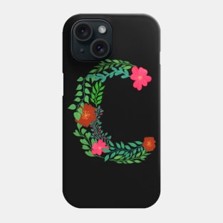 MONOGRAM C FROM LEAVES AND FLOWERS Phone Case