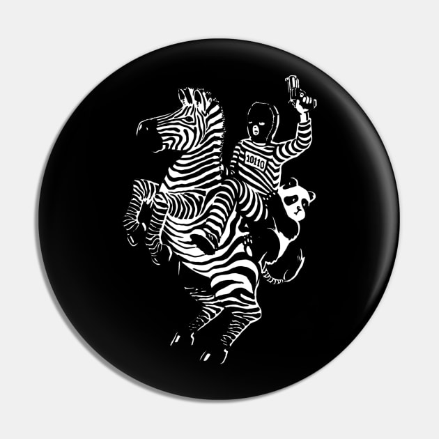 Zebra Panda Thief Monochromatic (Dark Garment) Pin by vo_maria