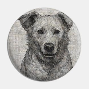 Dog Sketch Design Pin