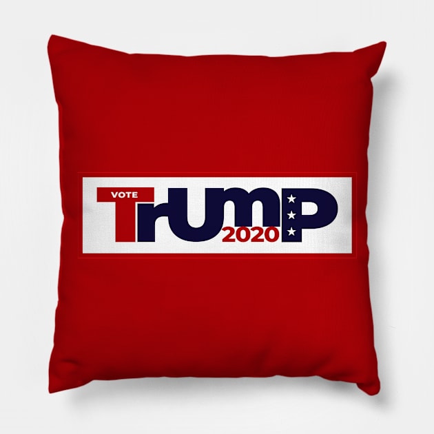 Vote For Trump 2020 Red and Blue Logo Pillow by Coron na na 