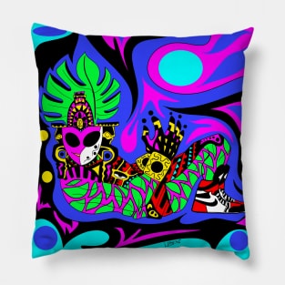 air shoes chak mool aliens ecopop pattern Pillow