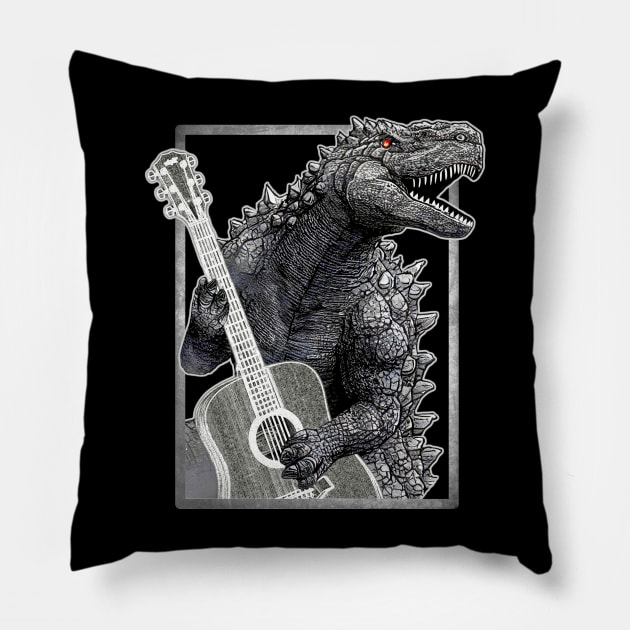 Godzilla Playing Music Pillow by Mr.FansArt