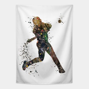 Baseball Boy Batter Watercolor Softball Player Sports Gifts Tapestry