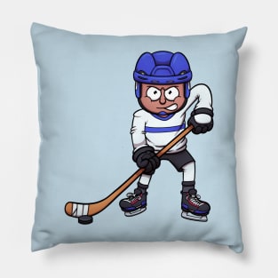 Boy Playing Ice Hockey Pillow