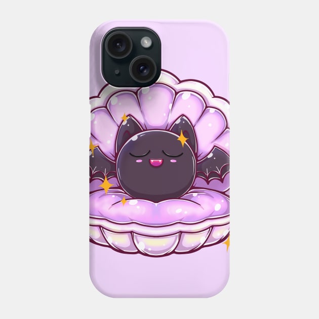 Cute Chibi Bat Mermaid Pearl Phone Case by Witchy Ways