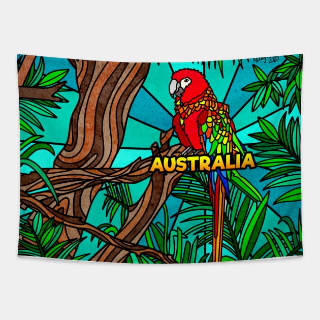 Australia - Wild Parrot Tapestry by Kelly Louise Art