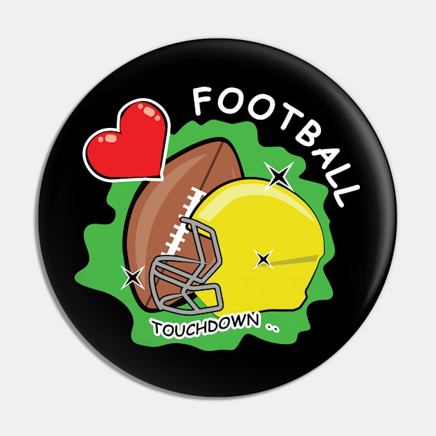 I Love American Football Pin by DesignWood-Sport