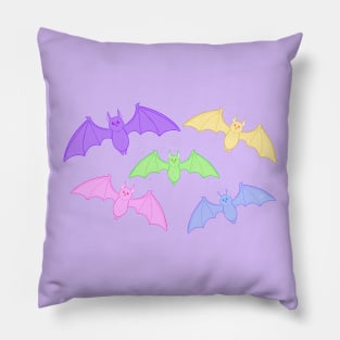 Kawaii Pastel Halloween Bat Design Pillow