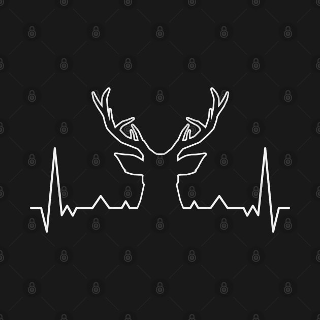 deer hunter stag head antlers heartbeat present by favoriteshirt