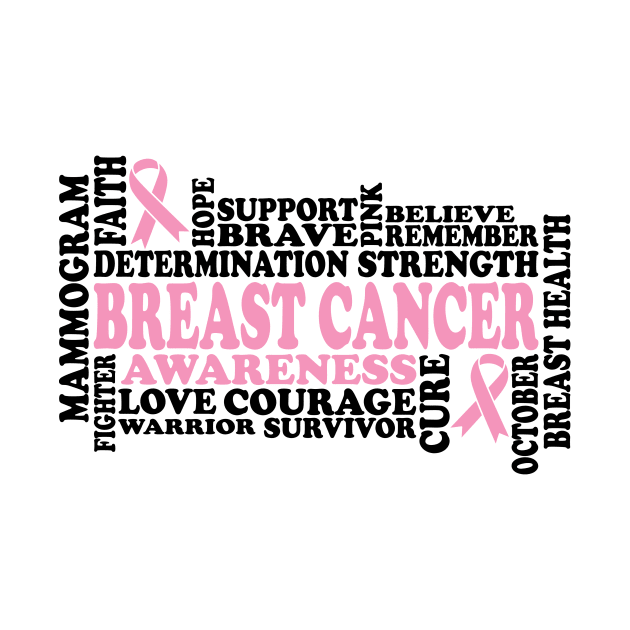 I Can Fight Cancer - Breast Cancer Support  - Survivor - Awareness Light Pink Ribbon Black Font by Color Me Happy 123