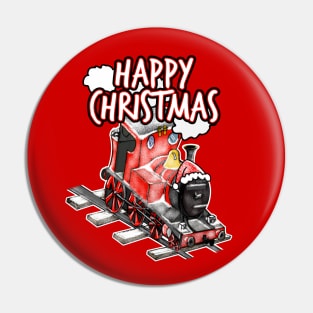 Happy Christmas Steam Train Railway Railroad Enthusiasts Snow Pin