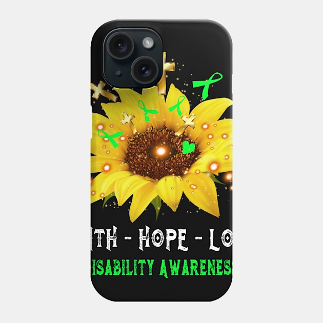 Faith Hope Love Disability Awareness Support Disability Warrior Gifts Phone Case by ThePassion99