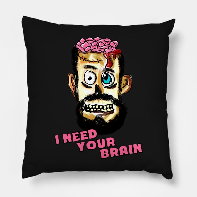 HALLOWEEN CRAZY TOON Pillow by IconAge