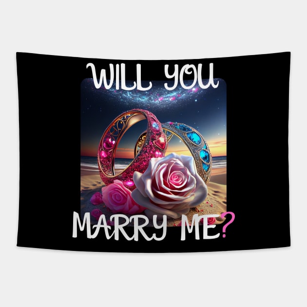 Marriage Proposal For Wedding Or Engagement - Romantic Gift Idea Tapestry by PD-Store