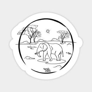 Elephant in Africa Magnet