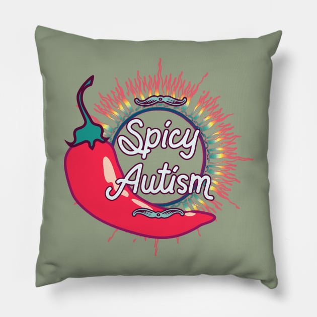 Spicy Autism Pillow by LondonAutisticsStandingTogether