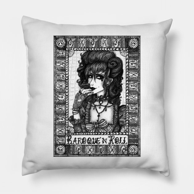 Baroque and Roll Pillow by lovefromsirius