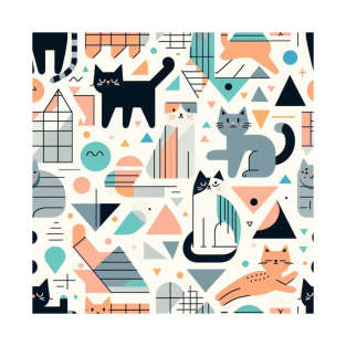 Abstract Cat Pattern 3 T-Shirt