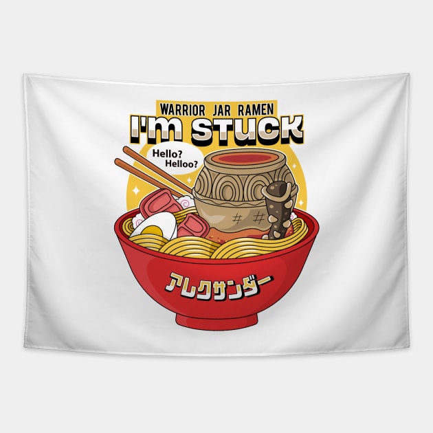 Warrior Jar Ramen Tapestry by logozaste