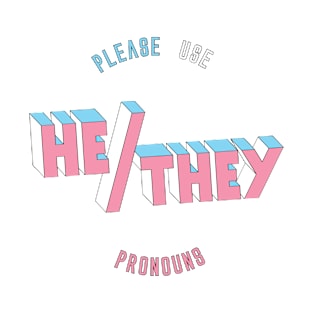 He/They Pronouns (round) T-Shirt