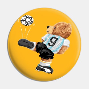 BEAR SOCCER PLAYER Pin