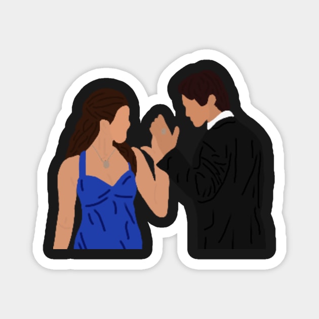Elena & Damon: Miss Mystic Falls! Sticker Magnet by haleynicole11