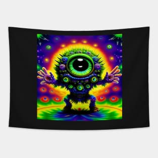 Alien Robot Psychedelic Martian Little Green Man Tapestry