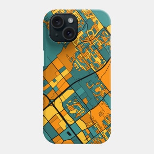 Laval Map Pattern in Orange & Teal Phone Case