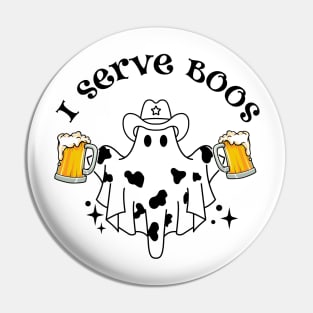 I serve Boos! Bartender spooky Tee Pin