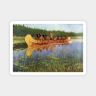 Great Explorers by Frederic Remington Magnet