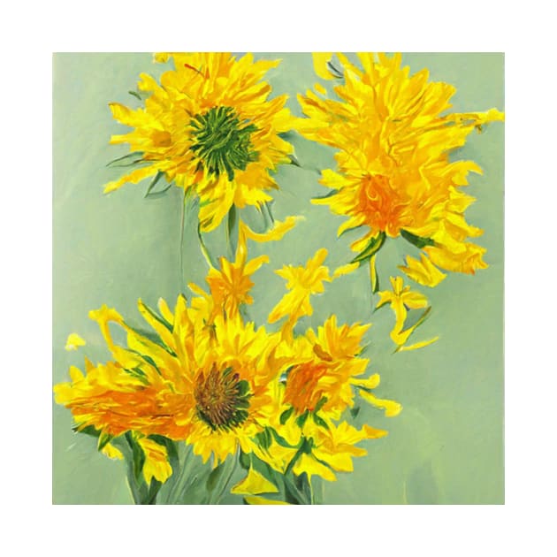 Sunflower Oil Painting by JequiPrint