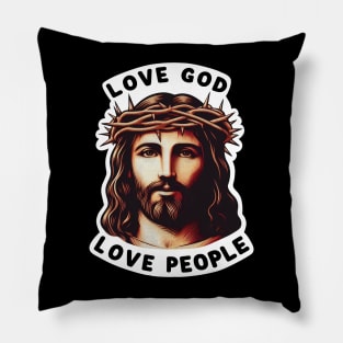 Love God Love People Jesus Christ Crown Of Thorns Pillow