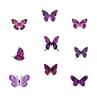 purple butterfly T-Shirt