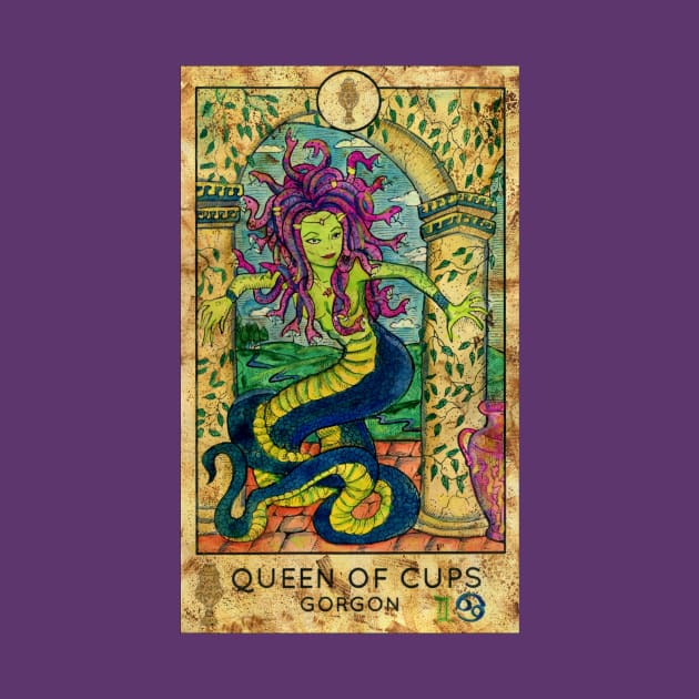 Queen Of Cups. Minor Arcana Tarot Card Design by Mystic Arts